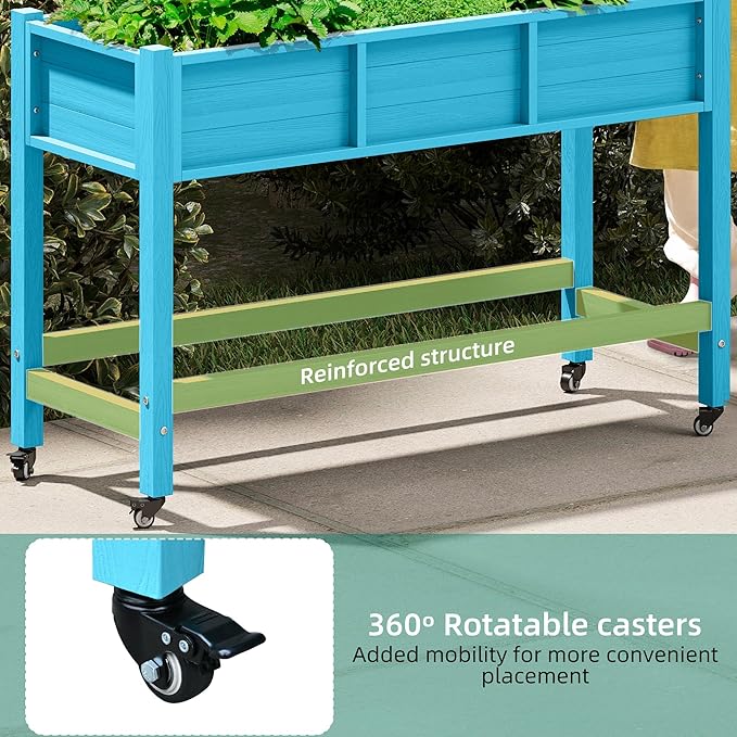 YITAHOME Raised Garden Bed HDPE, Aruba Blue - Image 5
