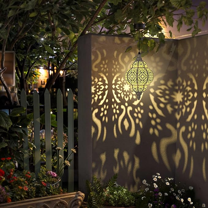 Hanging Solar Lights Outdoor Garden Decor Solar Lantern Waterproof Plastic - Image 3