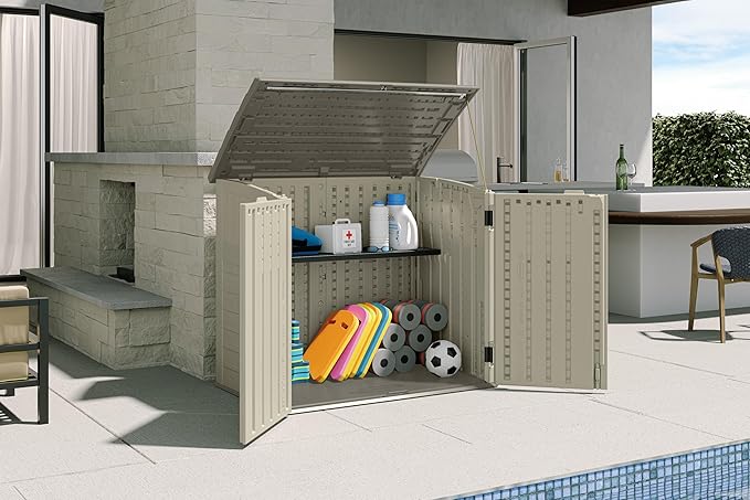 Suncast 34 Cu Ft Horizontal Resin Plastic Storage Shed - Image 10