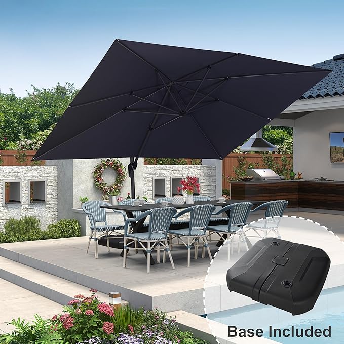 PURPLE LEAF 10' X 13' Square Cantilever Umbrella Patio Umbrella - Image 2