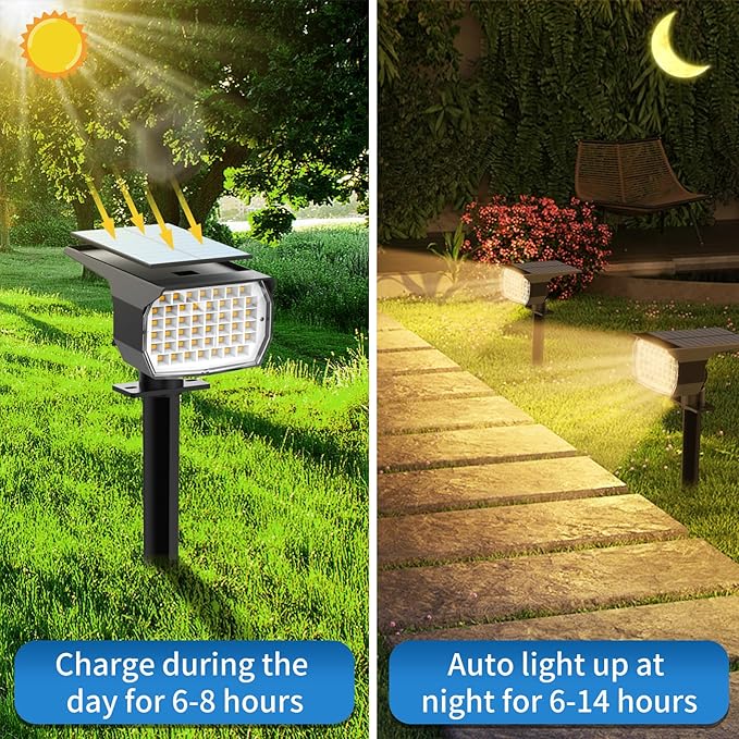 Solar Spot Lights Outdoor 6 Pack, Solar Landscape Spotlights Waterproof - Image 3