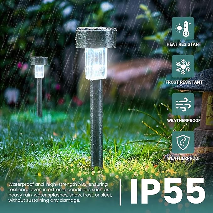 GIGALUMI 24 Pack Solar Path Lights Outdoor, Solar Lights Outdoor Waterproof - Image 6