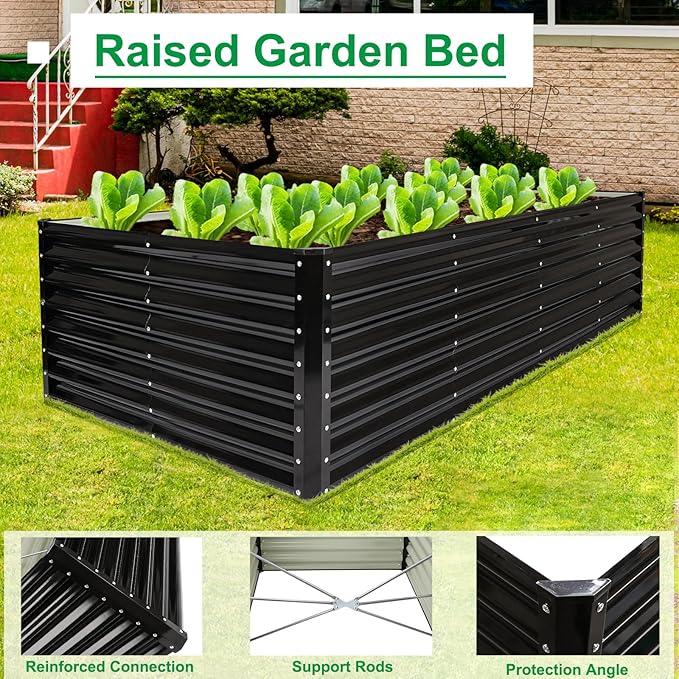 JERIA 8×4×2ft Galvanized Raised，Outdoor Metal Raised Garden Bed, Rectangular - Image 4