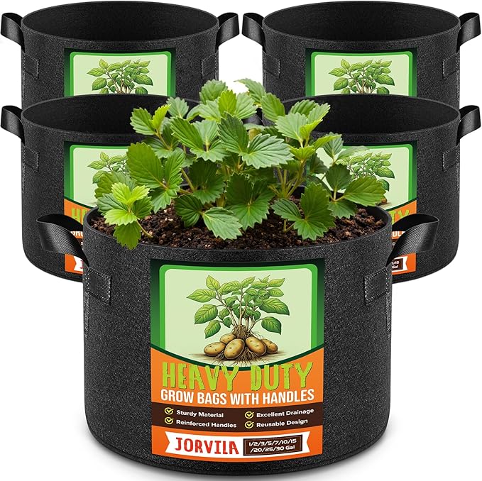 5 Pack 2 Gallon Grow Bags, Thickened Nonwoven Fabric Planter Pots by Unknown