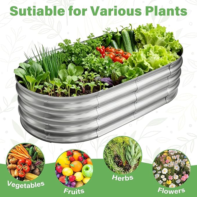 TATAANTY Galvanized Raised Garden Bed - Image 6