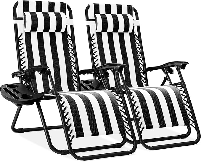 Best Choice Products Set of 2 Adjustable Steel Mesh Zero Gravity Lounge Chair by BestChoiceProducts