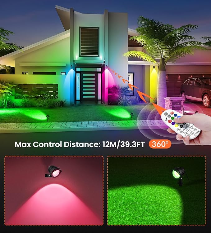 MEIKEE 15W RGB Landscape Lights 12V 24V Low Voltage Landscape Lighting RGBW - Image 8