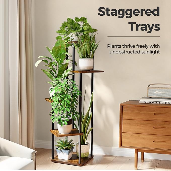 Bamworld Plant Stand Indoor Tall Plant Shelf - Image 2