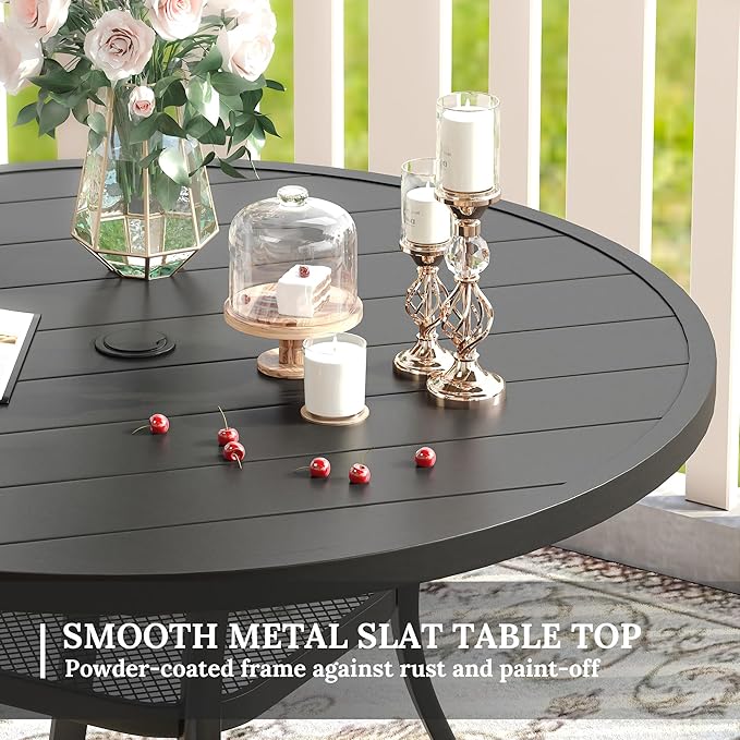 VICLLAX 41.2"x 28" Outdoor Round Patio Table - Image 5