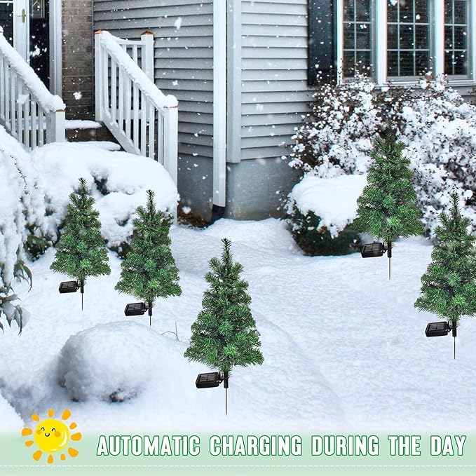 Solar Christmas Tree Garden Stake Lights Waterproof Christmas Decorations Tree - Image 3