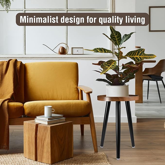 Indoor Plant Stand, Wood Mid Century Plant Table in Walnut Finish, Tall Plant - Image 6