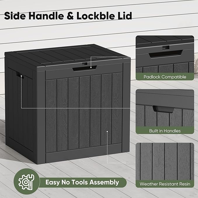 NEWBULIG 31 Gallon Outdoor Storage Box, Waterproof Deck Box - Image 5