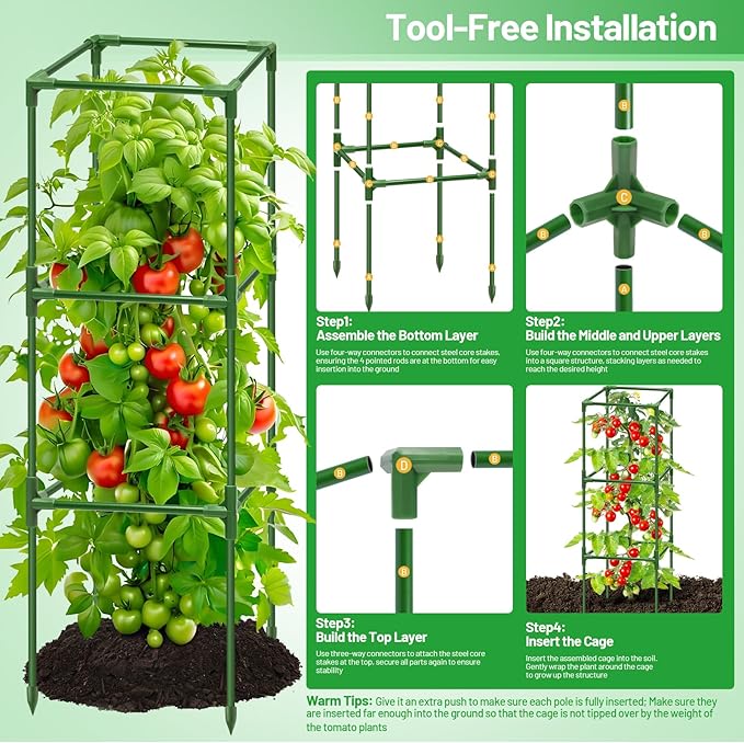 Legigo 4 Pack Square Tomato Cages - Image 5