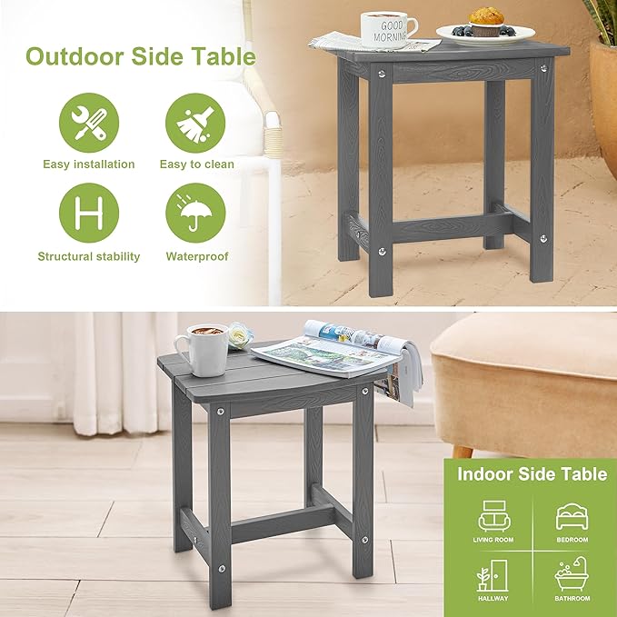 Y&M Outdoor Side Table, HIPS Adirondack Small Single Table, Waterproof Square - Image 7