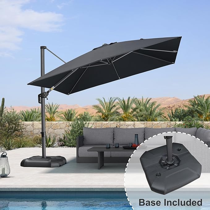 PURPLE LEAF 10 Feet Square Cantilever Umbrella Patio Umbrella - Image 2