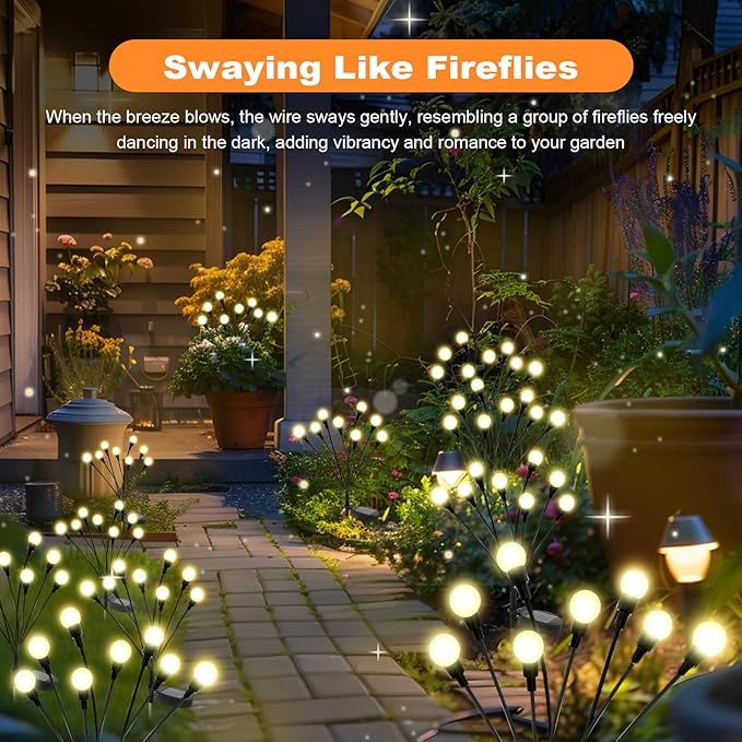 ALSO GO Solar Lights Outdoor, 2 Pack 16 LEDs Firefly Lights, Waterproof Solar - Image 8