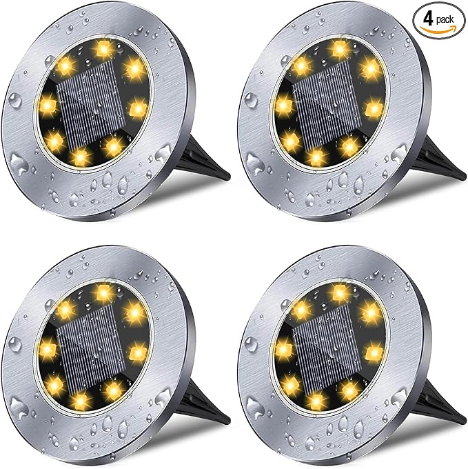 Solar Ground Lights, Waterproof Solar Garden Lights, Upgraded Outdoor Garden by Rayolon