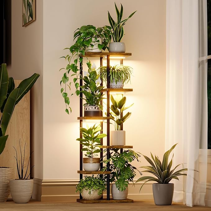 Bamworld Plant Shelf with Grow Light by Bamworld