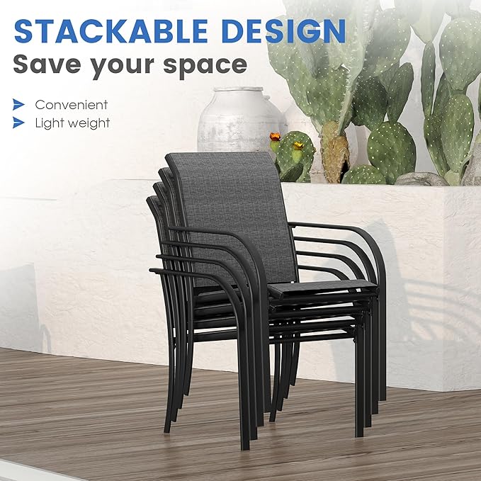 VICLLAX Patio Dining Set for 6, Outdoor Furniture Set Includes 63" Rectangle - Image 5