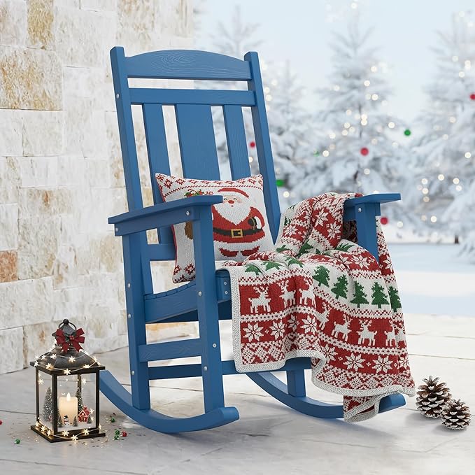 LUE BONA Rocking Chair Outdoor, Weather Resistant Poly Plastic Rocker Chairs by LUEBONA
