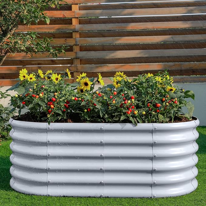 Land Guard 18“ Tall 4×2ft Galvanized Raised Garden Bed Kit, Galvanized Planter - Image 5