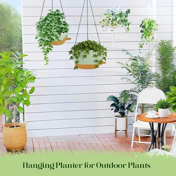 2 Pack 10 Inch Self Watering Hanging Planters - Image 4