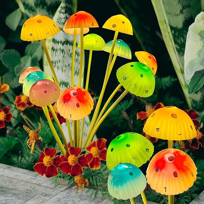 Kohlrabi Solar Garden Lights, 4 Pack Solar Mushroom Lights Outdoor, Upgraded - Image 9
