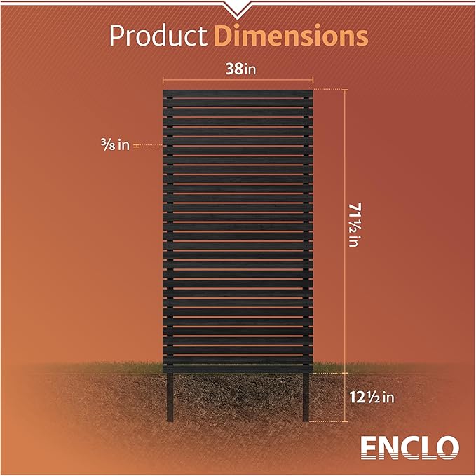 6ft H x 3.1ft W No Dig Enclo Aspen Charcoal Wood Privacy Screen, Decorative - Image 6