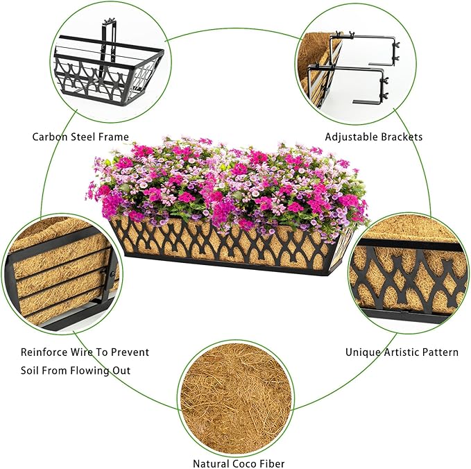 4 Pack 24 Inch Window Boxes Planters - Image 3