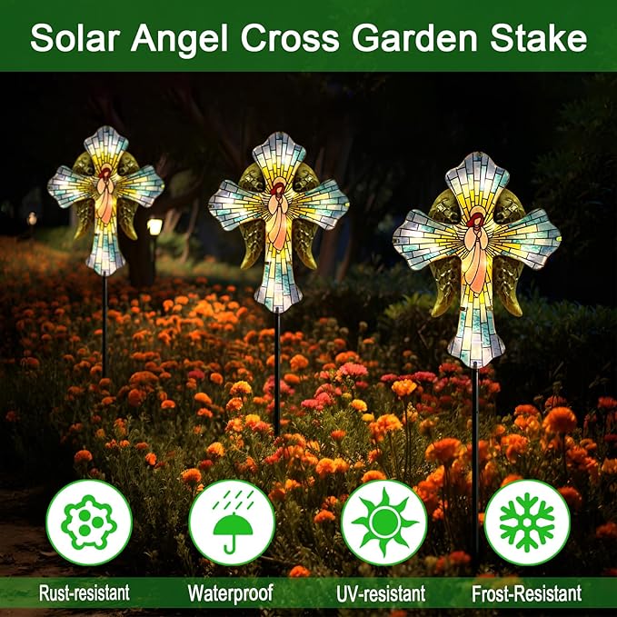 Solar Cross Garden Stake Lights - Image 4