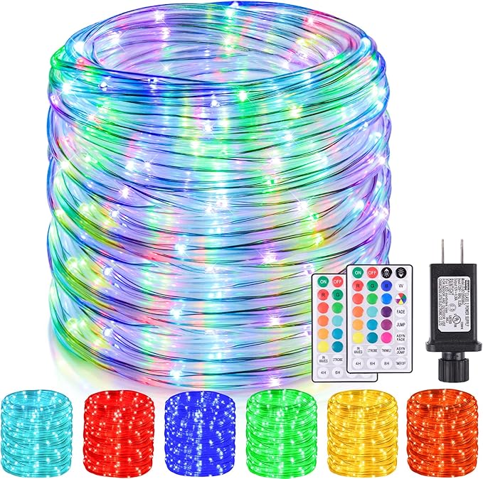 164Ft Rope Lights Outdoor, 500 LEDs 18 Colors Changing String Lights Plug in by Nazuwke