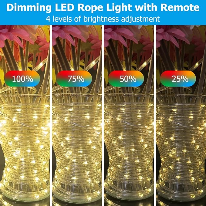 200ft Outdoor Rope Light, IP68 Waterproof 25 Color Changing String Lights - Image 5