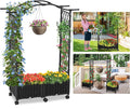 Planter Box with Trellis Outdoor, 57in Plastic Raised Garden Bed with Trellis by follook