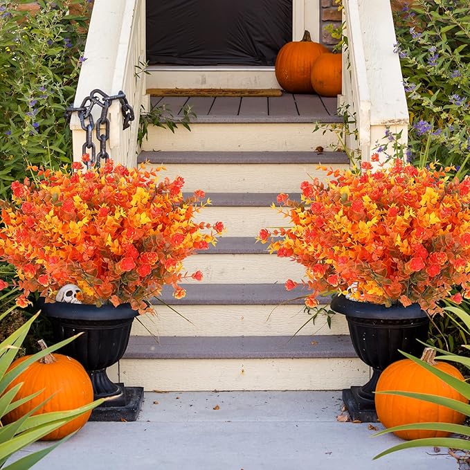 AGIRL 12 Bundles Artificial Fall Flowers Outdoor Indoor Decoration, No Fade - Image 5