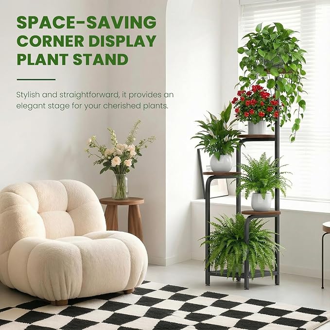 TOSKING 5 Tier Metal Plant Stand Indoor 48''H Tall, Heavy Duty Plant Shelf - Image 4
