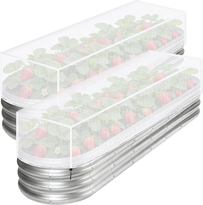 2 Pack Garden Netting for Raised Beds, 74.8" x 39.3" x 19.6" Garden Bed Insect by PurpleStar