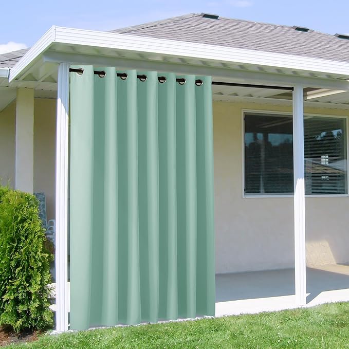 NICETOWN Outdoor Curtain for Patio Waterproof Extra Wide 100 in, Sun Blocking by NICETOWN