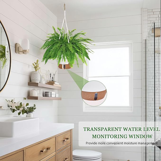 10 Inch Hanging Planters for Indoor Plants, 2 Pack Self Watering Hanging - Image 5