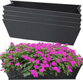 4PCS 24Inch Rectangle Window Box Liner Felt Planter Basket Liner Insert Black by Fantang