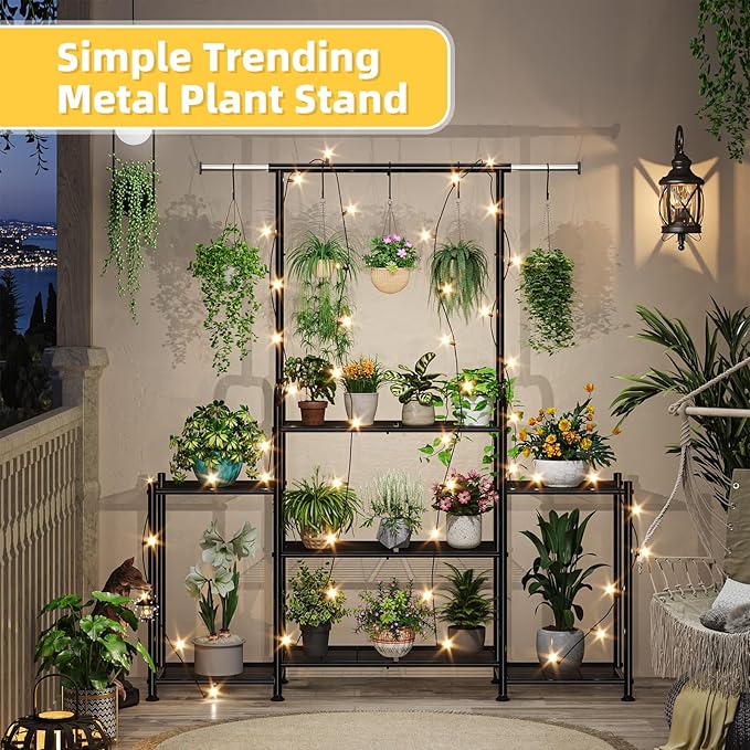 Simple Trending Plant Stand Indoor Outdoor, Metal 3 Tier Tall Hanging Plant - Image 3