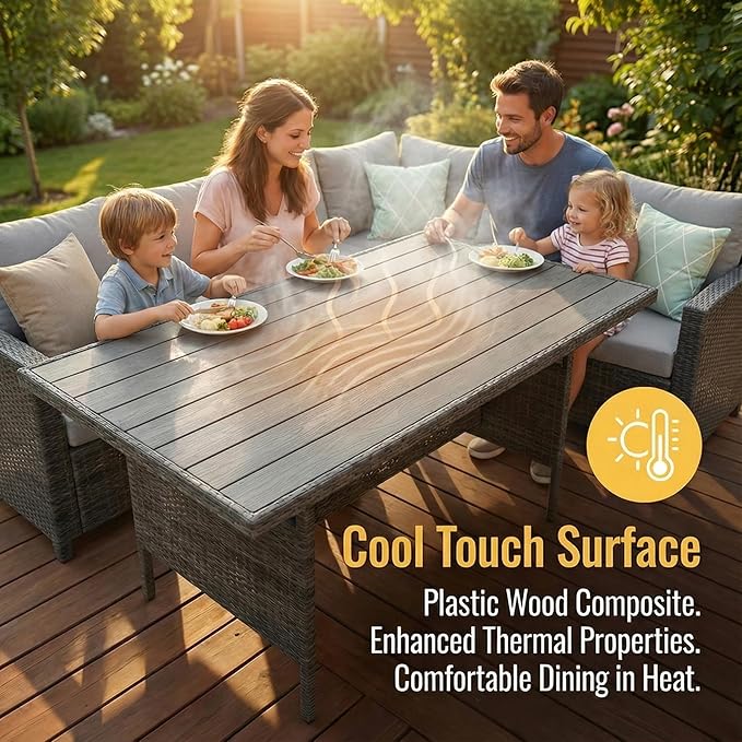 Wisteria Lane 7 Piece Patio Furniture Set, Wicker Patio Sectional - Image 5