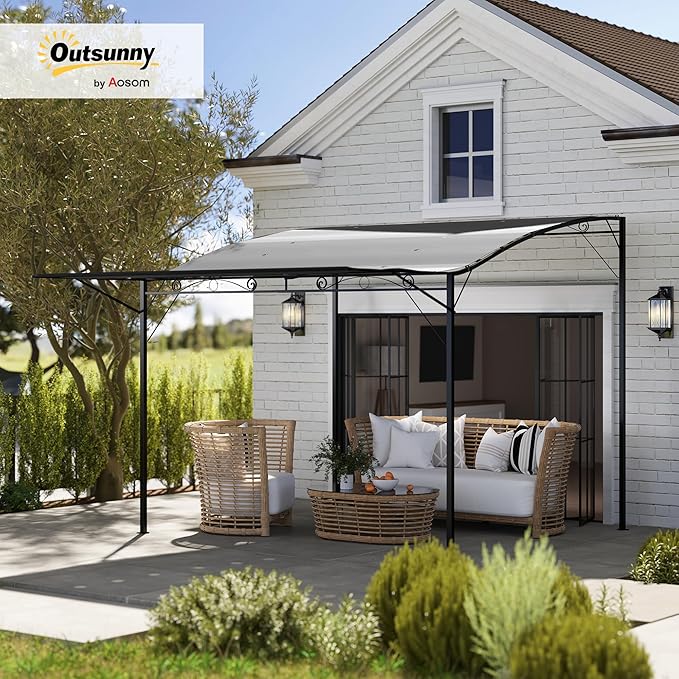 Outsunny 10' x 8' Outdoor Pergola and Patio Gazebo, Extendable Side Awning - Image 2
