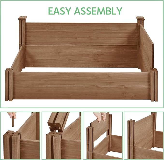 Yaheetech 8x2ft Wooden Horticulture Raised Garden Bed Divisible Elevated - Image 8