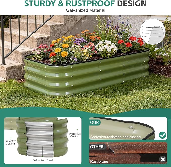 3 in 1 Galvanized Raised Garden Bed - Image 4