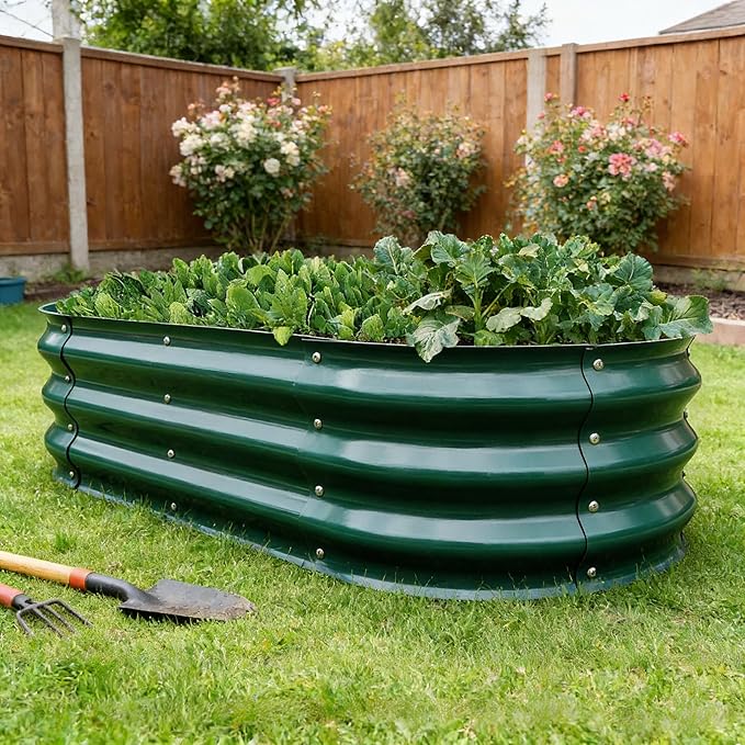 Gardmax Galvanized Raised Garden Bed, Lightweight Planter Boxes Outdoor - Image 8