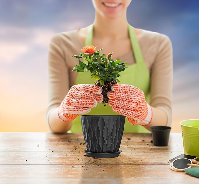 5 Inch Planter Pots, 6 Pack Indoor Planters, Small Flower Pots - Image 2