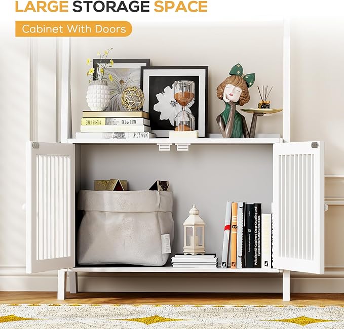 4-Tier Ladder Shelf with Drawers 59.5"H x 24.8"L x 10.6"W, Ladder Bookshelf - Image 4