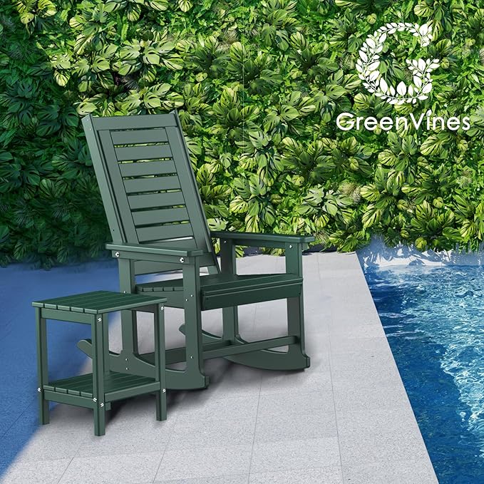 GREENVINES Outdoor Rocking Chair Set | 3-Piece | 2 Rocking Chairs - Image 4