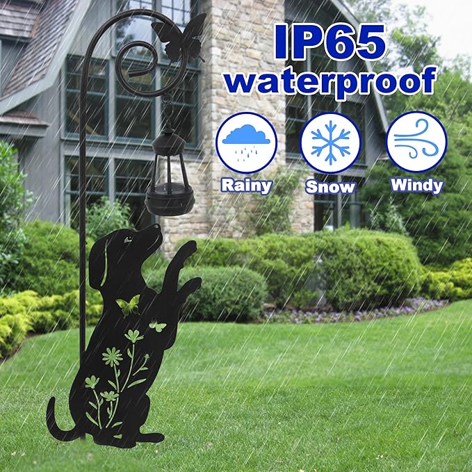 Solar Dog Lantern Garden Stakes - Image 3