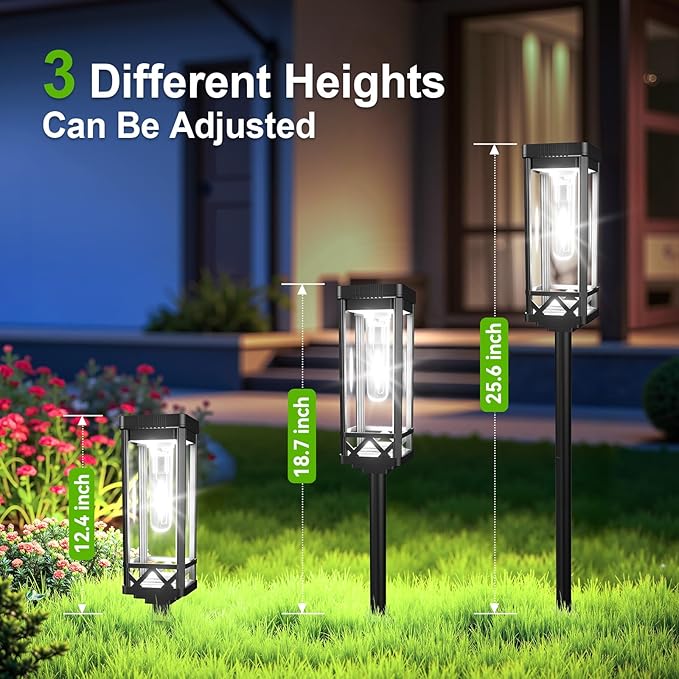 KOOPER Taller Solar Pathway Lights Outdoor, 12 Pack Upgraded Brighter Solar - Image 4